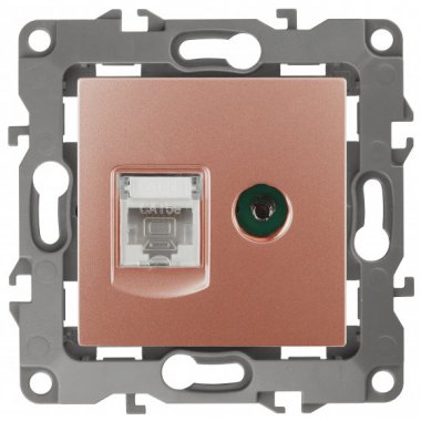 Фотография товара 'Эра Розетка комбинированная RJ45+TV, Эра12, медь Б0027449'