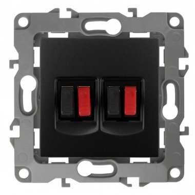 Фотография товара 'Эра Розетка аудио двойная, Эра12, антрацит Б0027465'