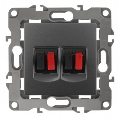 Фотография товара 'Эра Розетка аудио двойная, Эра12, графит Б0027467'