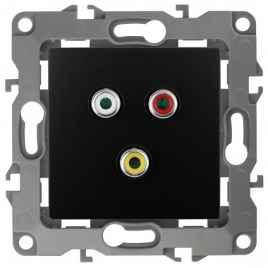 Фотография товара 'Эра Розетка RCA, Эра12, антрацит Б0027475'