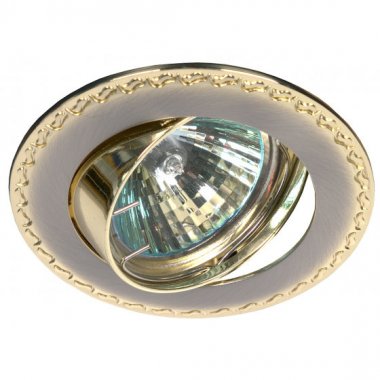 Фотография товара 'Эра Светильник KL23 А SN/G литой поворотный контур с рисунком MR16,12V/220V, 50W сатин никель/золото C0043715'