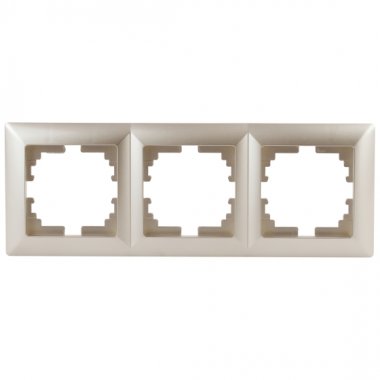 Фотография товара 'Эра Рамка для розеток и выключателей Intro Solo 4-503-04 на 3 поста, СУ, шампань Б0043420'