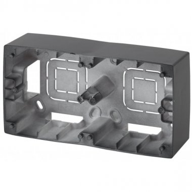 Фотография товара 'Эра Коробка наклад. монтажа 2 поста, Эра12, антрацит Б0043174'