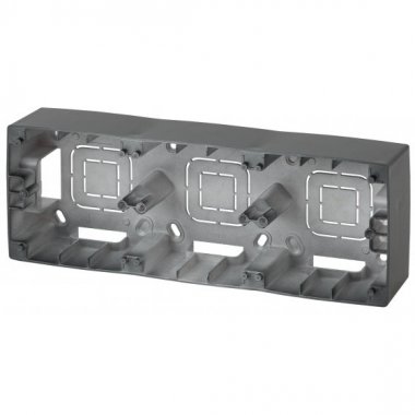 Фотография товара 'Эра Коробка наклад. монтажа 3 поста, Эра12, антрацит Б0043184'