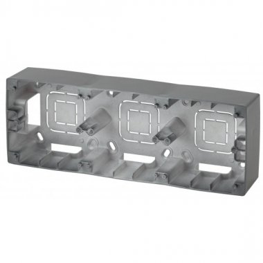 Фотография товара 'Эра Коробка наклад. монтажа 3 поста, Эра12, графит Б0043186'