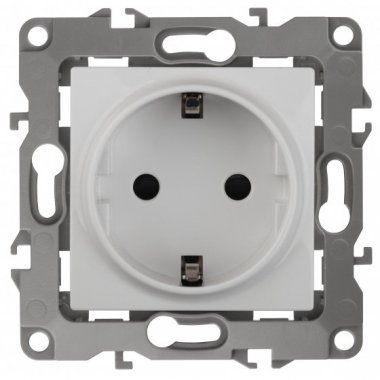 Фотография товара 'Эра Розетка 2P+E Schuko со шторками, 16А-250В, Эра12, Al+Cu, белый Б0038586'