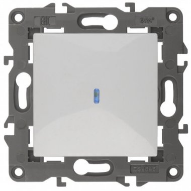 Фотография товара 'Эра Выключатель с подсветкой, 10АХ-250В, Эра Elegance, белый Б0034215'