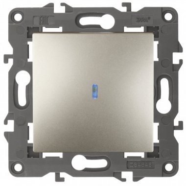 Фотография товара 'Эра Выключатель с подсветкой, 10АХ-250В, Эра Elegance, шампань Б0034218'