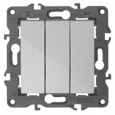 Фотография товара 'Эра Выключатель тройной, 10АХ-250В, Эра Elegance, белый Б0034249'