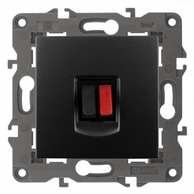 Фотография товара 'Эра Розетка аудио, Эра Elegance, антрацит Б0034324'