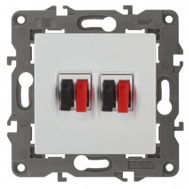 Фотография товара 'Эра Розетка аудио двойная, Эра Elegance, белый Б0034326'