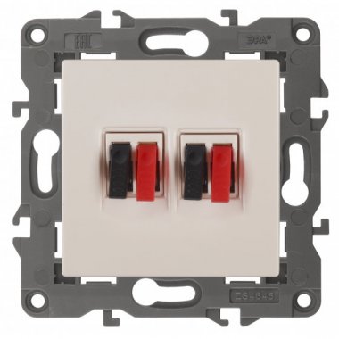 Фотография товара 'Эра Розетка аудио двойная, Эра Elegance, сл.кость Б0034327'