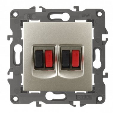 Фотография товара 'Эра Розетка аудио двойная, Эра Elegance, шампань Б0034329'