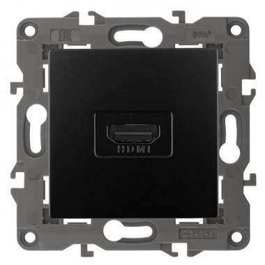 Фотография товара 'Эра Розетка HDMI, Эра Elegance, антрацит Б0034336'