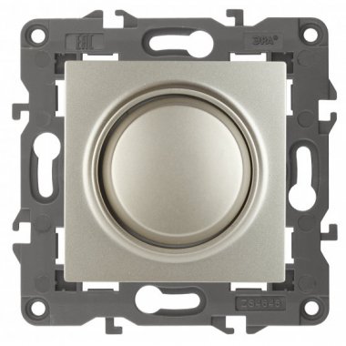 Фотография товара 'Эра Светорегулятор поворотно-нажимной, 400ВА 230В, Эра Elegance, шампань Б0034342'