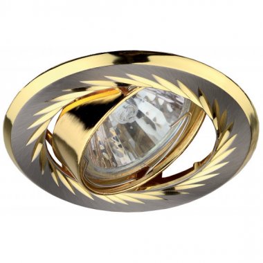 Фотография товара 'Эра Светильник KL6A SN/G литой пов. с гравировкой по кругу MR16,12V/220V, 50W сатин никель/золото C0043674'