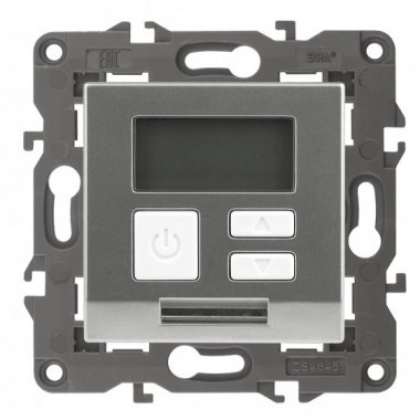 Фотография товара 'Эра Терморегулятор универс.230В-Imax16А, Эра Elegance, алюминий Б0034377'