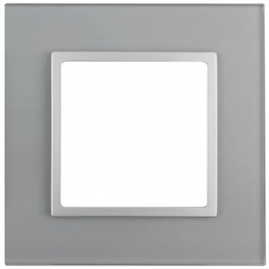 Фотография товара 'Эра Рамка на 1 пост, стекло, Эра Elegance, алюминий+алюм Б0034472'