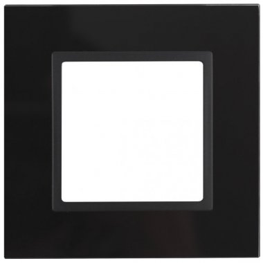 Фотография товара 'Эра Рамка на 1 пост, стекло, Эра Elegance, чёрный+антр Б0034474'