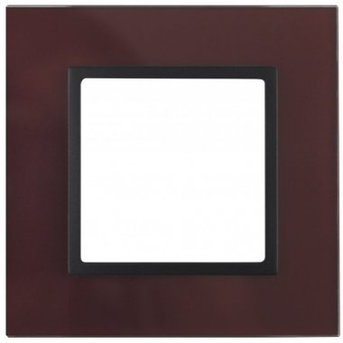 Фотография товара 'Эра Рамка на 1 пост, стекло, Эра Elegance, бордо+антр Б0034479'