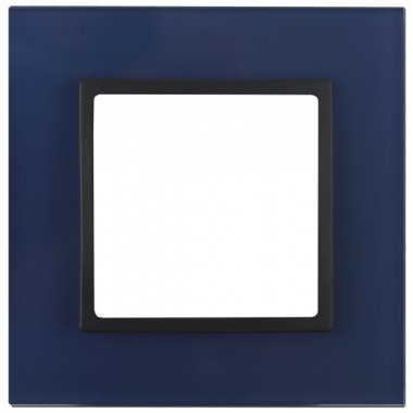 Фотография товара 'Эра Рамка на 1 пост, стекло, Эра Elegance, синий+антр Б0034483'