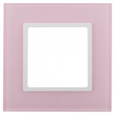 Фотография товара 'Эра Рамка на 1 пост, стекло, Эра Elegance, розовый+бел Б0034484'