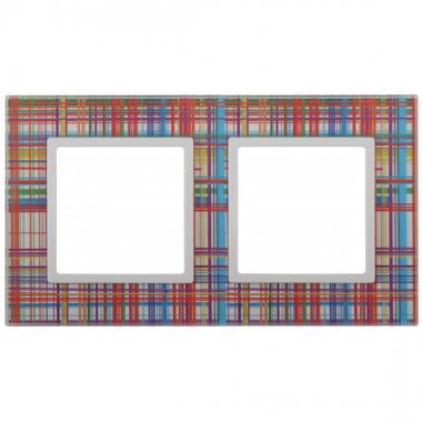 Фотография товара 'Эра Рамка на 2 поста, стекло, Эра Elegance, прозрачный+бел Б0034487'