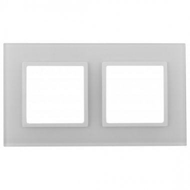 Фотография товара 'Эра Рамка на 2 поста, стекло, Эра Elegance, белый+бел Б0034488'