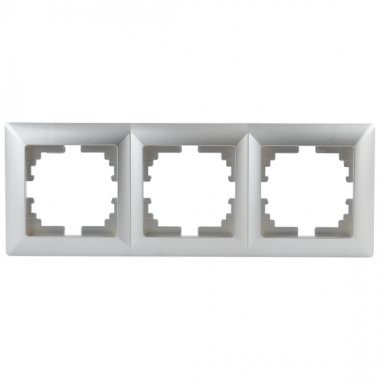 Фотография товара 'Эра Рамка для розеток и выключателей Intro Solo 4-503-03 на 3 поста, СУ, алюминий Б0043419'
