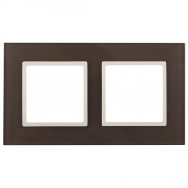 Фотография товара 'Эра Рамка на 2 поста, стекло, Эра Elegance, мокко+сл.к Б0034503'