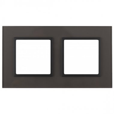 Фотография товара 'Эра Рамка на 2 поста, стекло, Эра Elegance, серый+антр Б0034504'