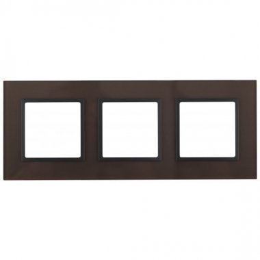 Фотография товара 'Эра Рамка на 3 поста, стекло, Эра Elegance, бронза+антр Б0034511'