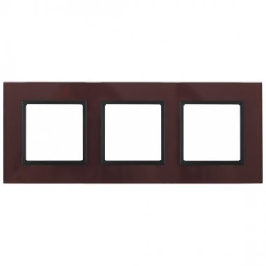 Фотография товара 'Эра Рамка на 3 поста, стекло, Эра Elegance, бордо+антр Б0034515'