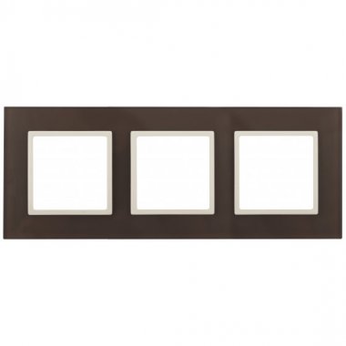 Фотография товара 'Эра Рамка на 3 поста, стекло, Эра Elegance, мокко+сл.к Б0034521'