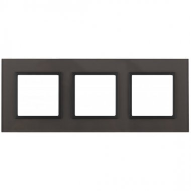 Фотография товара 'Эра Рамка на 3 поста, стекло, Эра Elegance, серый+антр Б0034522'