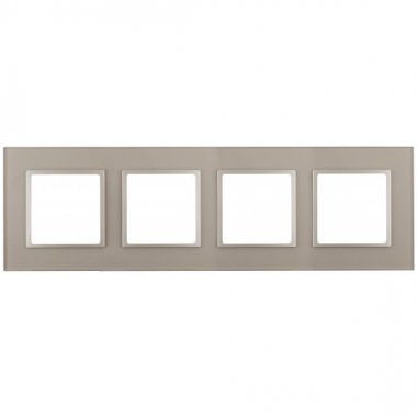 Фотография товара 'Эра Рамка на 4 поста, стекло, Эра Elegance, чёрный+антр Б0034528'