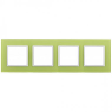 Фотография товара 'Эра Рамка на 4 поста, стекло, Эра Elegance, лайм+бел Б0034534'
