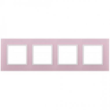 Фотография товара 'Эра Рамка на 4 поста, стекло, Эра Elegance, розовый+бел Б0034538'