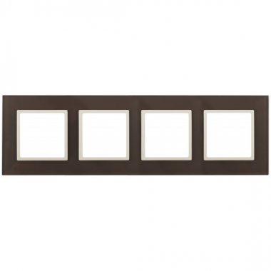 Фотография товара 'Эра Рамка на 4 поста, стекло, Эра Elegance, мокко+сл.к Б0034539'