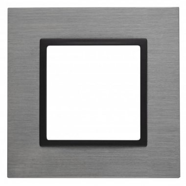 Фотография товара 'Эра Рамка на 1 пост, металл, Эра Elegance, титан+антр Б0034546'