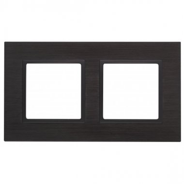 Фотография товара 'Эра Рамка на 2 поста, металл, Эра Elegance, чёрный+антр Б0034549'