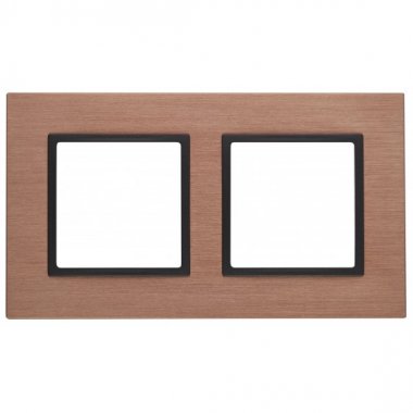 Фотография товара 'Эра Рамка на 2 поста, металл, Эра Elegance, медь+антр Б0034550'