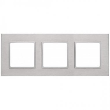 Фотография товара 'Эра Рамка на 3 поста, металл, Эра Elegance, алюминий+алюм Б0034553'