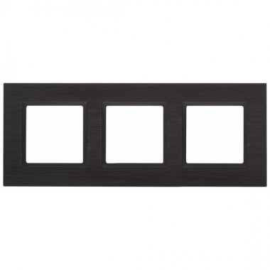 Фотография товара 'Эра Рамка на 3 поста, металл, Эра Elegance, чёрный+антр Б0034555'