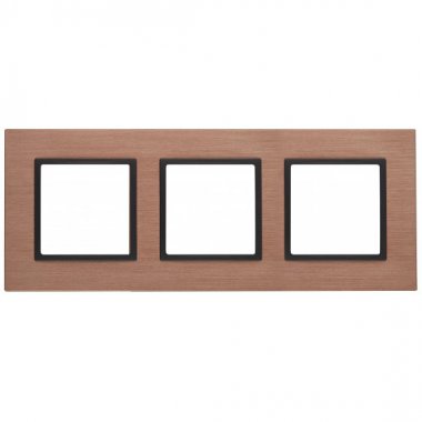 Фотография товара 'Эра Рамка на 3 поста, металл, Эра Elegance, медь+антр Б0034556'