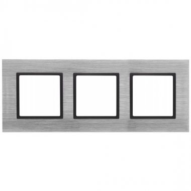 Фотография товара 'Эра Рамка на 3 поста, металл, Эра Elegance, сталь+антр Б0034557'