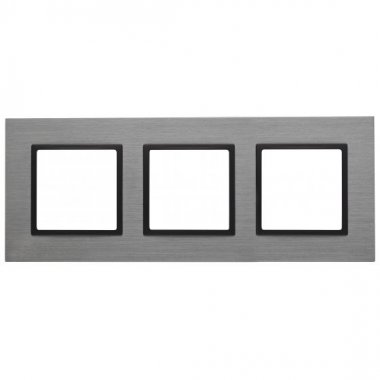 Фотография товара 'Эра Рамка на 3 поста, металл, Эра Elegance, титан+антр Б0034558'