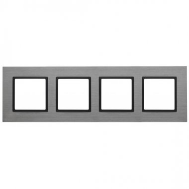 Фотография товара 'Эра Рамка на 4 поста, металл, Эра Elegance, титан+антр Б0034564'