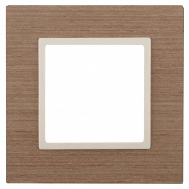 Фотография товара 'Эра Рамка на 1 пост, дерево, Эра Elegance, ясень+сл.кость Б0034566'