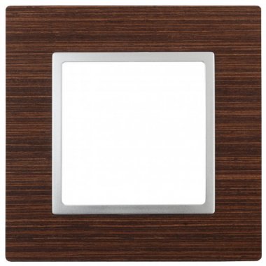 Фотография товара 'Эра Рамка на 1 пост, дерево, Эра Elegance, венге+алюм Б0034569'